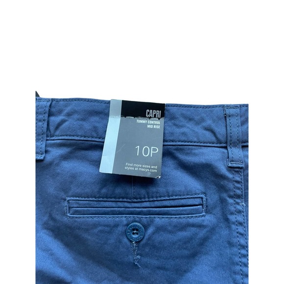 Style & Co Blue Mid Rise Tummy Control Capri Dress Pants 10P NWT - Picture 9 of 9
